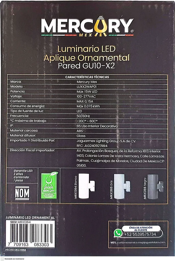 (MRX1364) INFORMACIÓN ADICIONAL LUMINARIO CILINDRO BLANCO MERCURY.webp