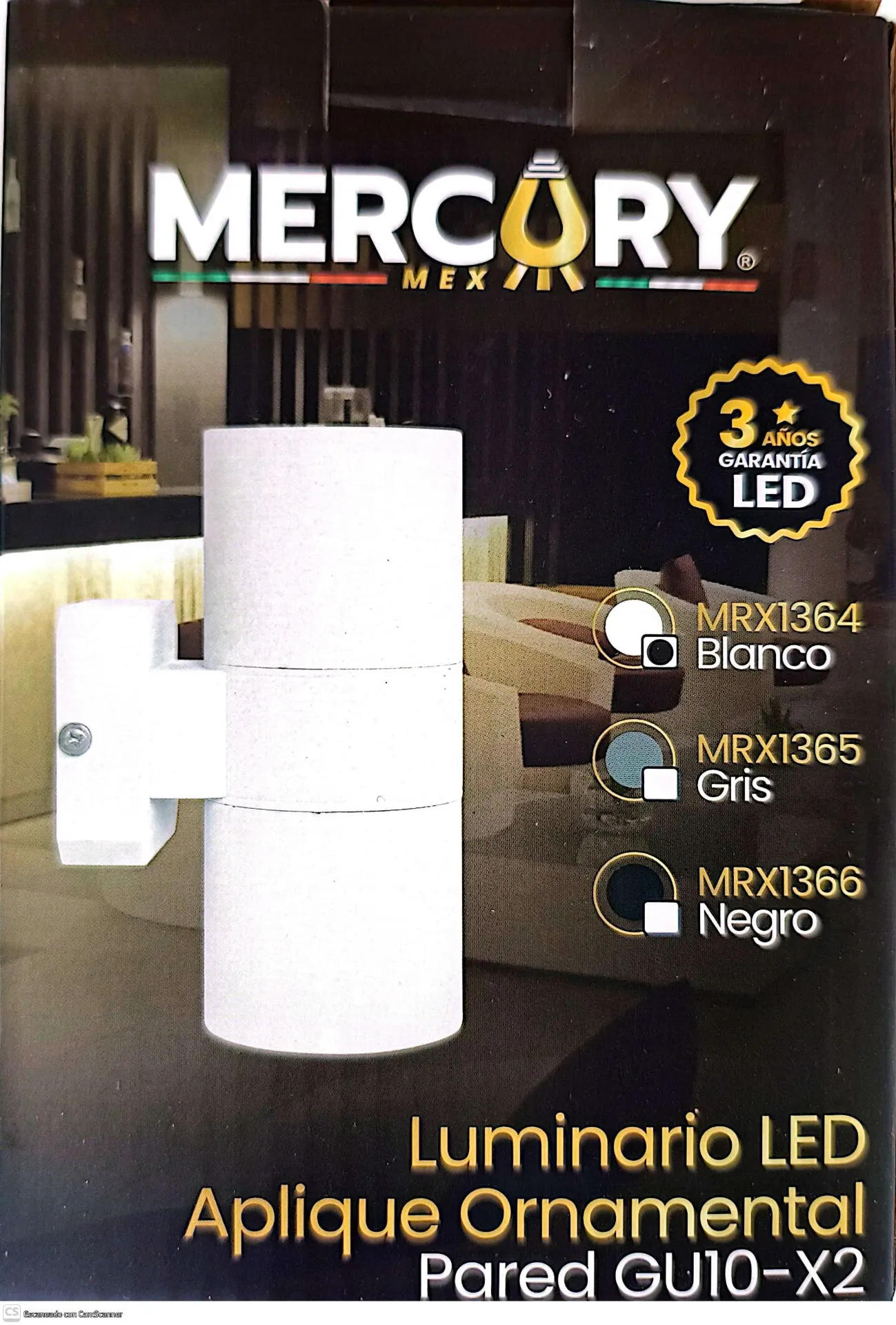 (MRX1364) LUMINARIO CILINDRO BLANCO MERCURY