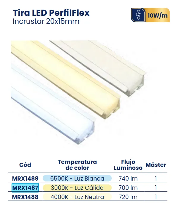 [MRX1487] (MRX1487) TIRA LED PERFILFLEX INCRUSTAR 20X15 MERCURY