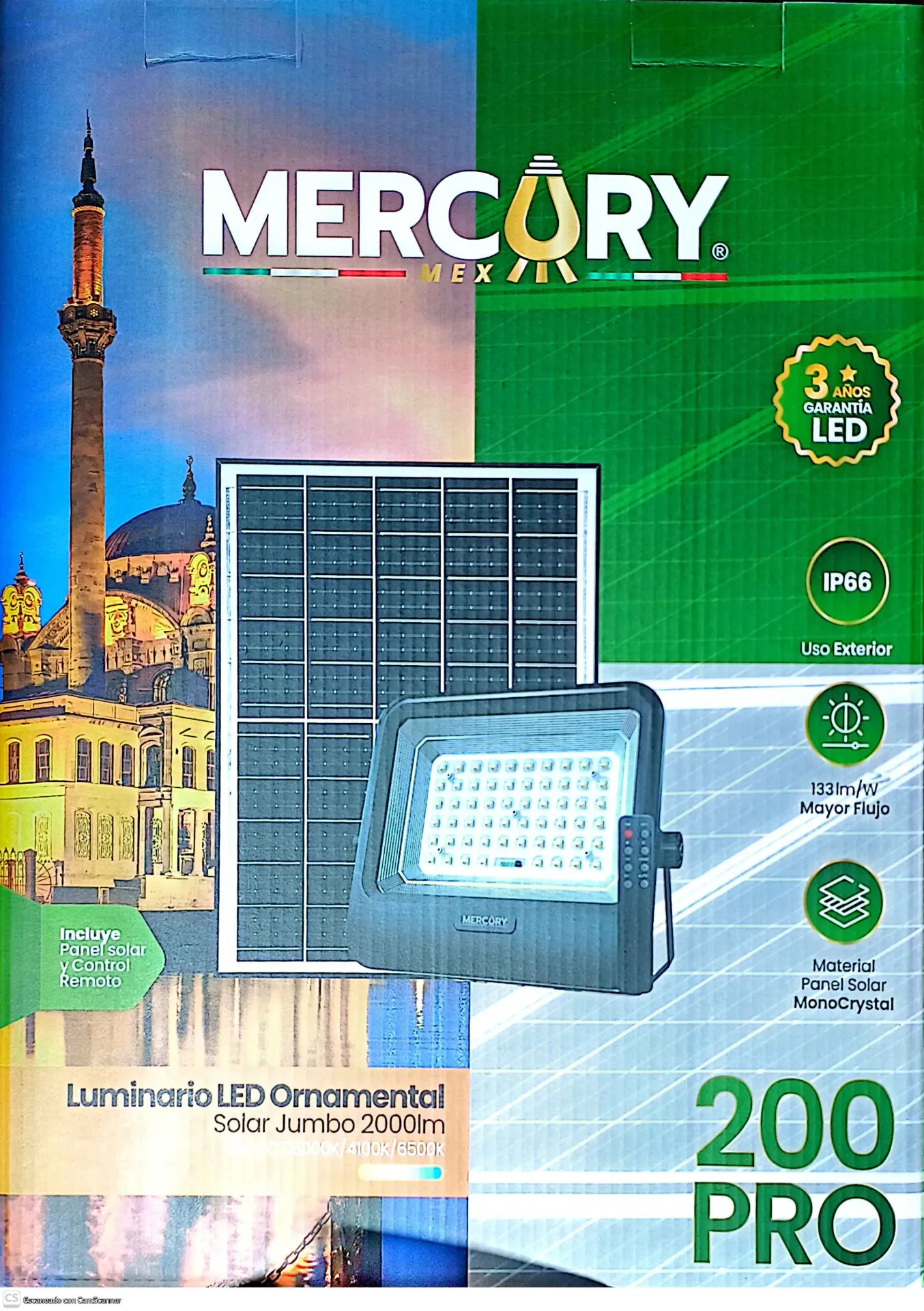 [MRX1439] (MRX1439) REFLECTOR SOLAR 200 PRO LUZ BCA Y CALIDA MERCURY