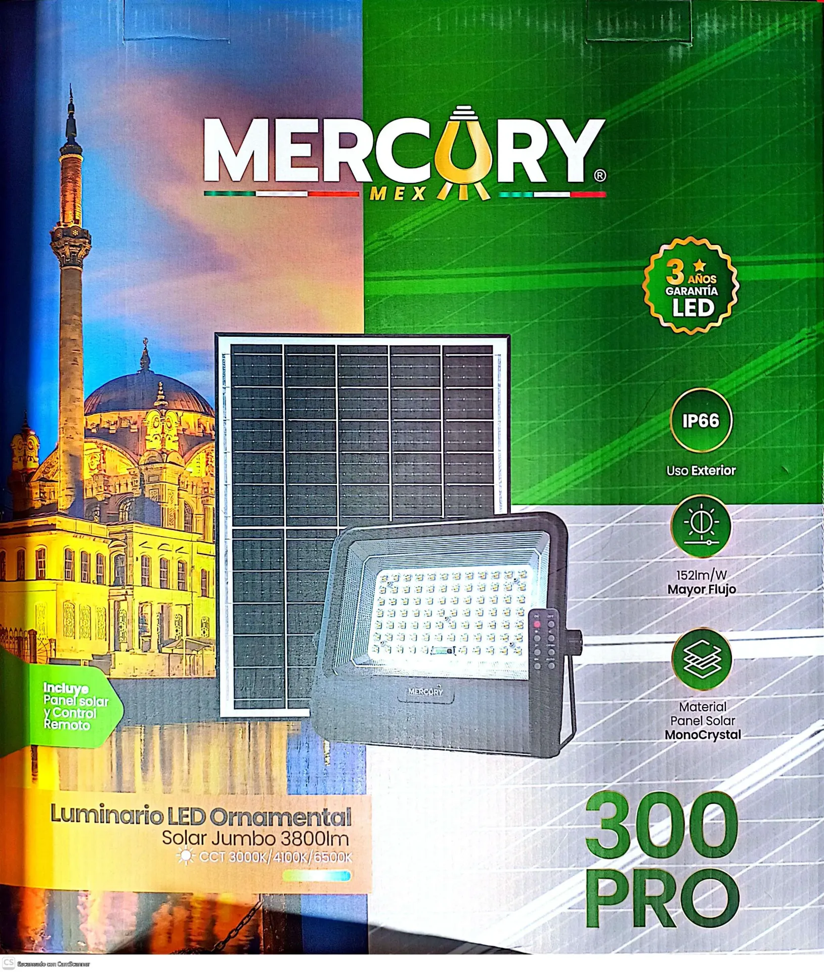 [MRX1440] (MRX1440)REFLECTOR SOLAR LUZ CALIDA Y LUZ BCA 300 PRO MERCURY
