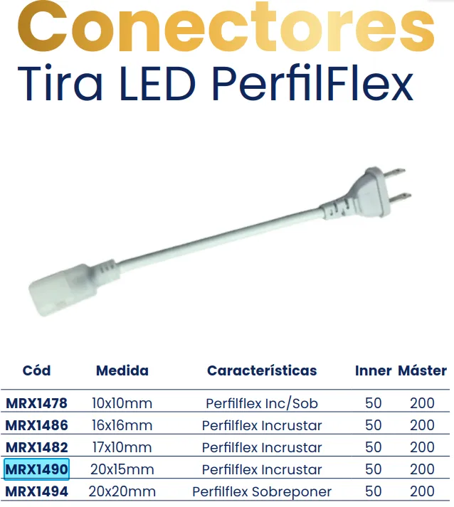 (1490) CONECTOR PARA TIRA 20X15 MERCURY