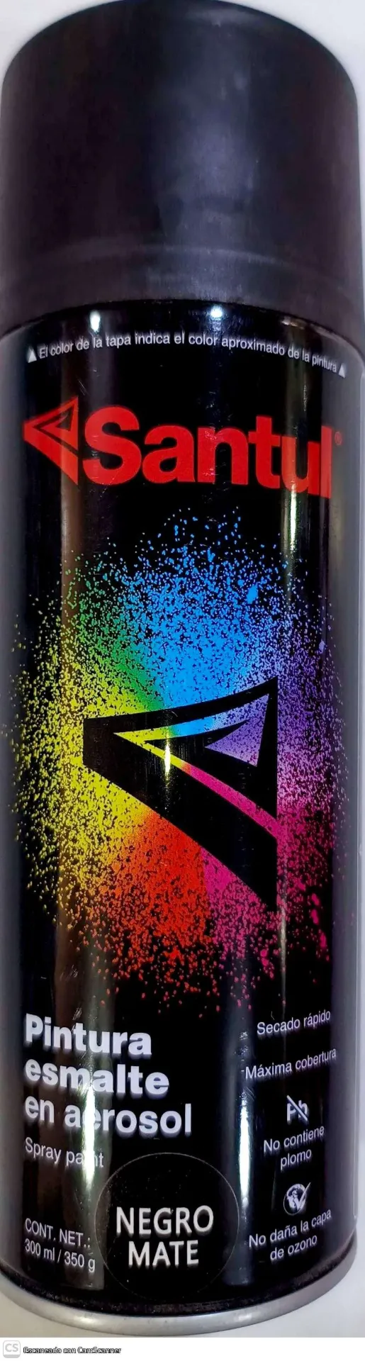 (8821) PINTURA AEROSOL NEGRO MATE 300ML (SANTUL)