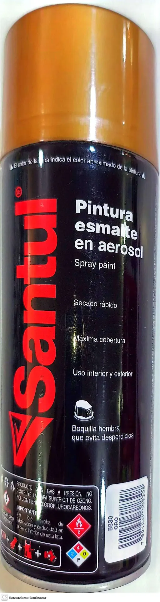 (8830) PINTURA AEROSOL ORO METALICO 300ML (SANTUL)