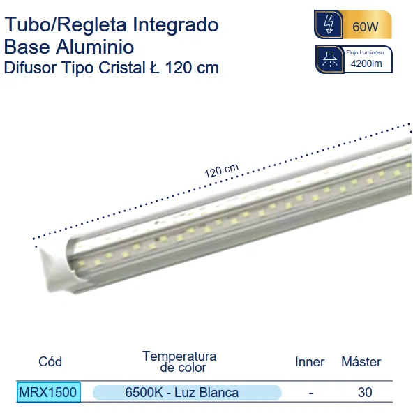 [MRX1500] (MRX1500) TUBO DOBLE LED  60W MERCURY